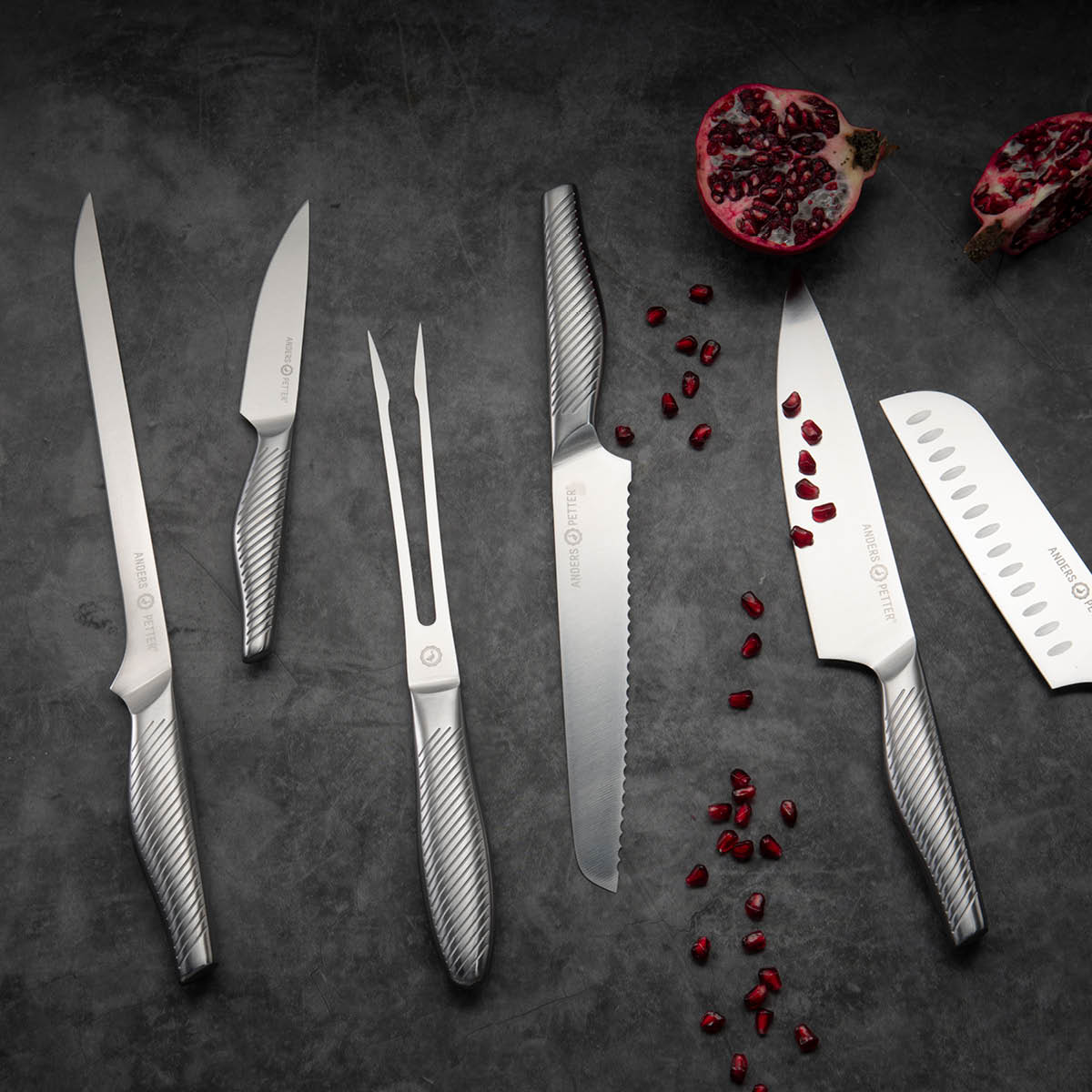 Anders Petter Brødkniv 33,5 cm børstet stål