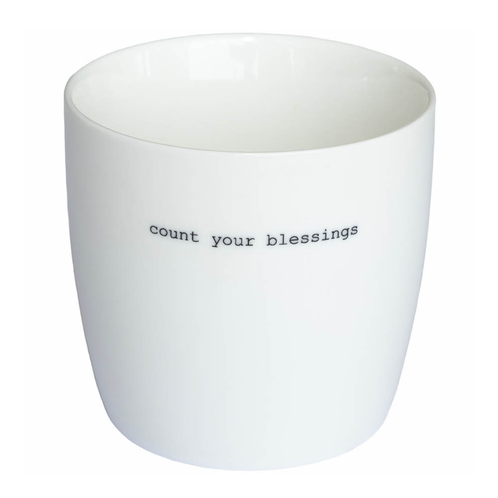Sögne Home Mugg Count your blessings 30 cl vit