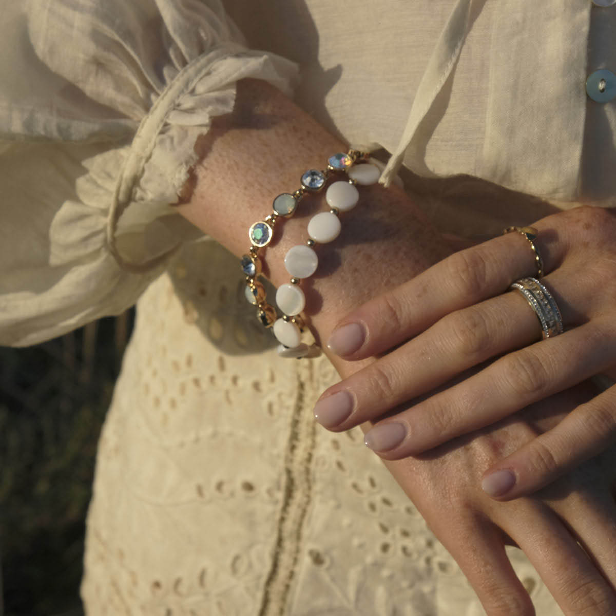 A&C Oslo AS Solstice Gold armbånd med steiner gull