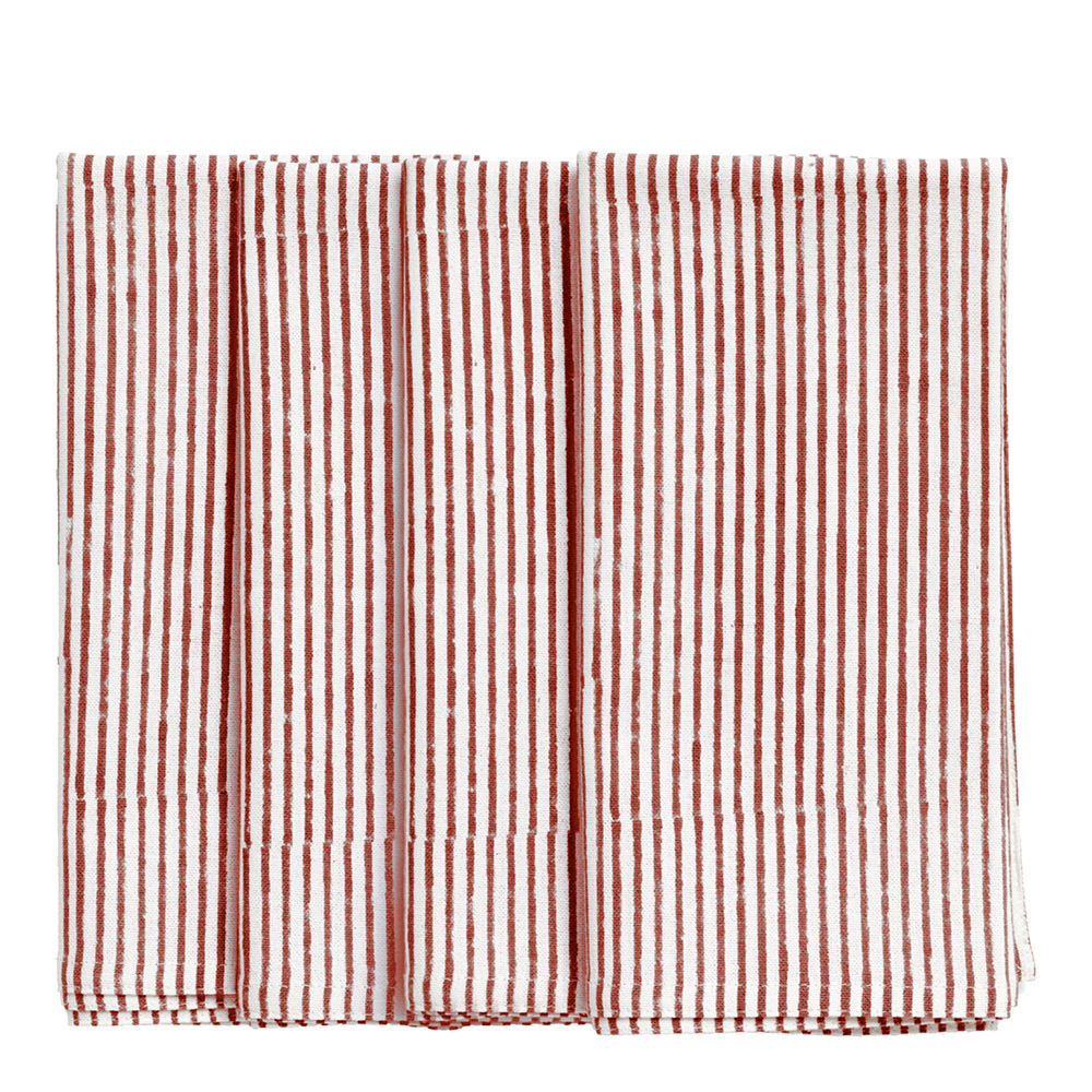 Chamois Stripe servett 50x50 cm 4-pack röd