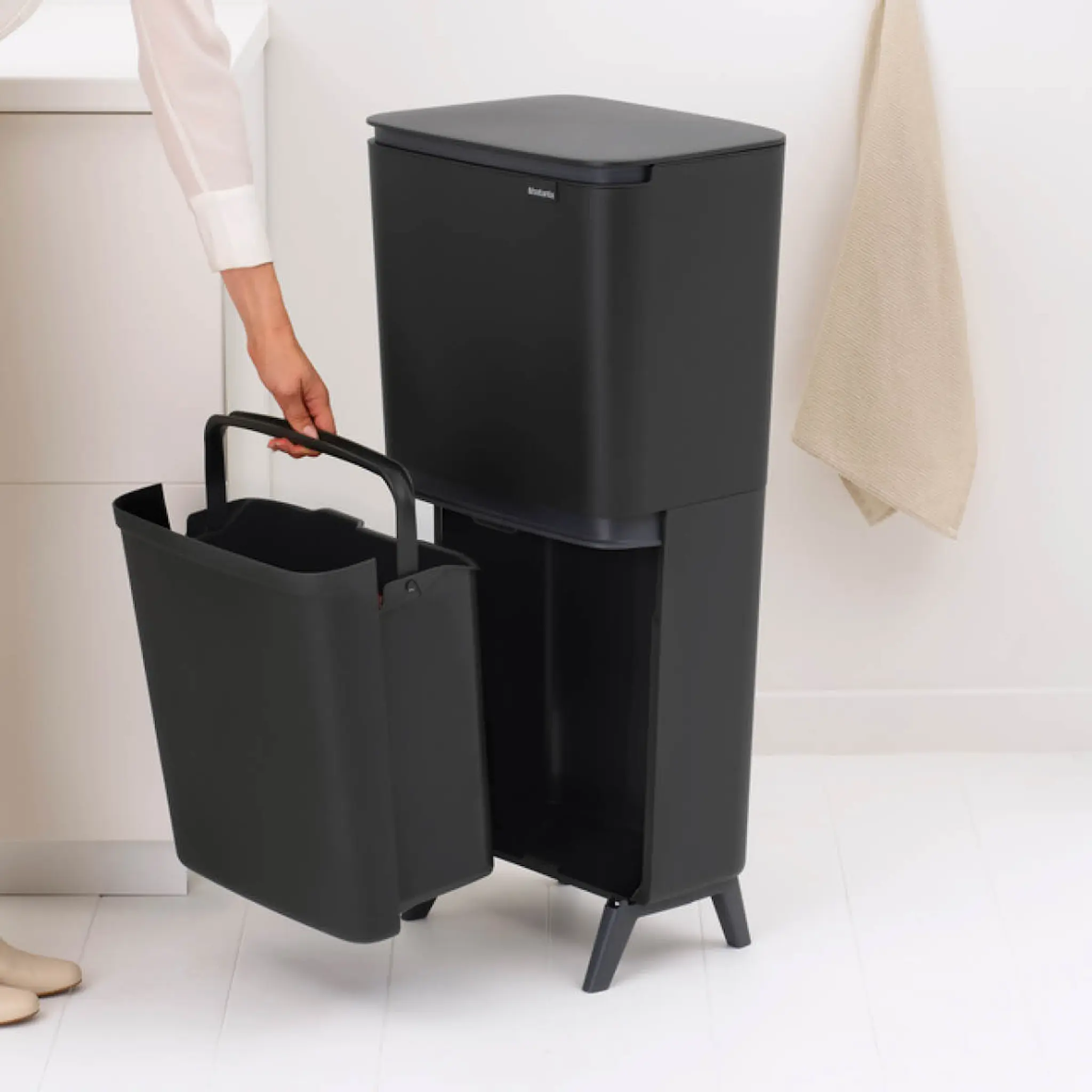 Brabantia SortUp källsorteringskärl hög 10+10+25 L mörkgrå