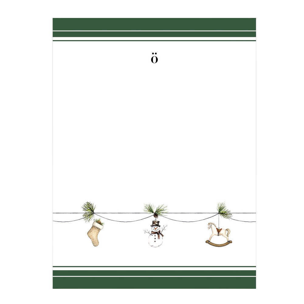 Sögne Home December Keittiöpyyhe viirunauha 45x60 cm Vihreä