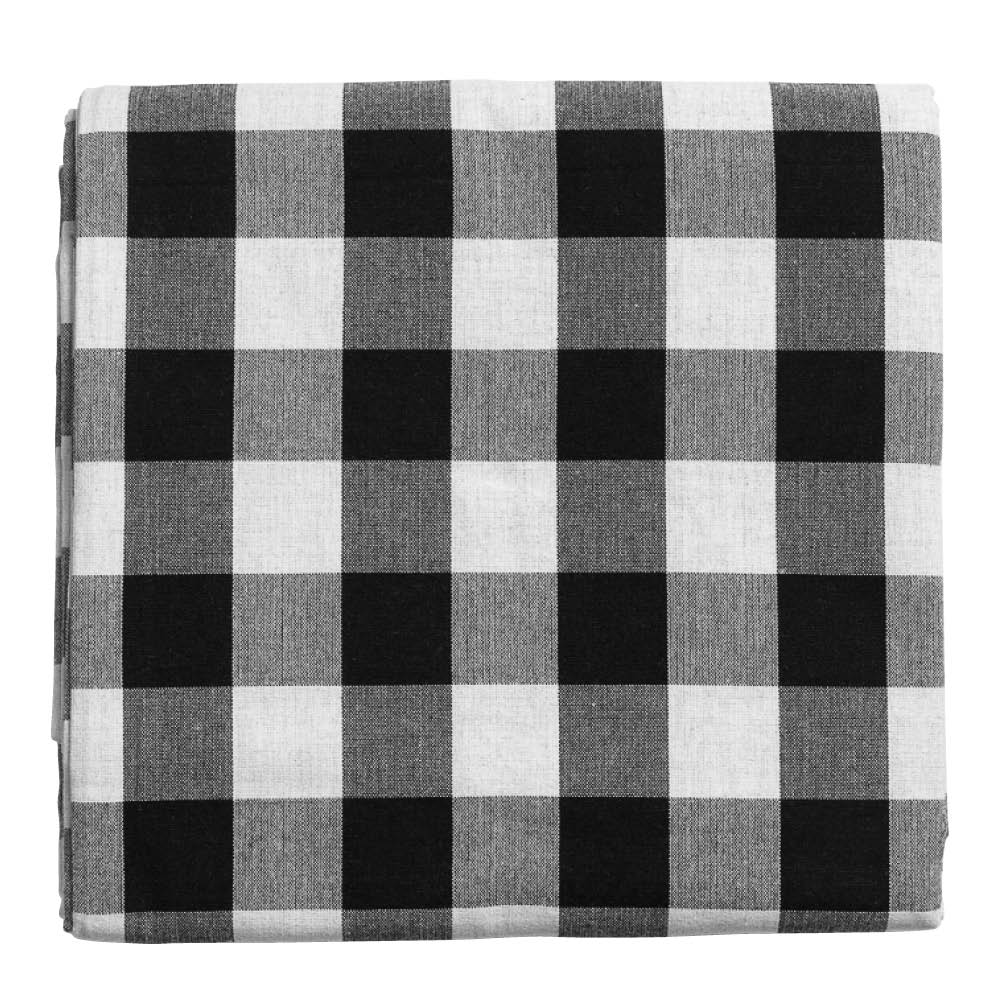 Midnatt Gingham överkast 260x260 cm svart/vit