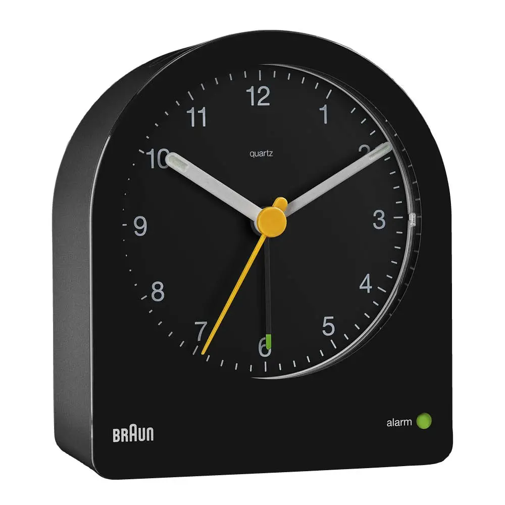 Vekkerklokke analog 9,7 cm svart