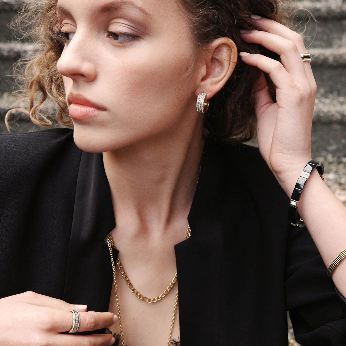 A&C Oslo AS Steel - Crystal Sparkle örhängen kristallstenar guld