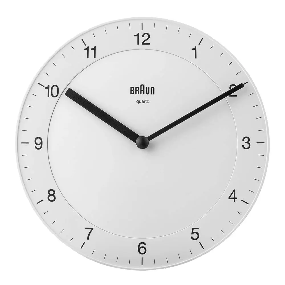 Vegglokke analog 20 cm hvit