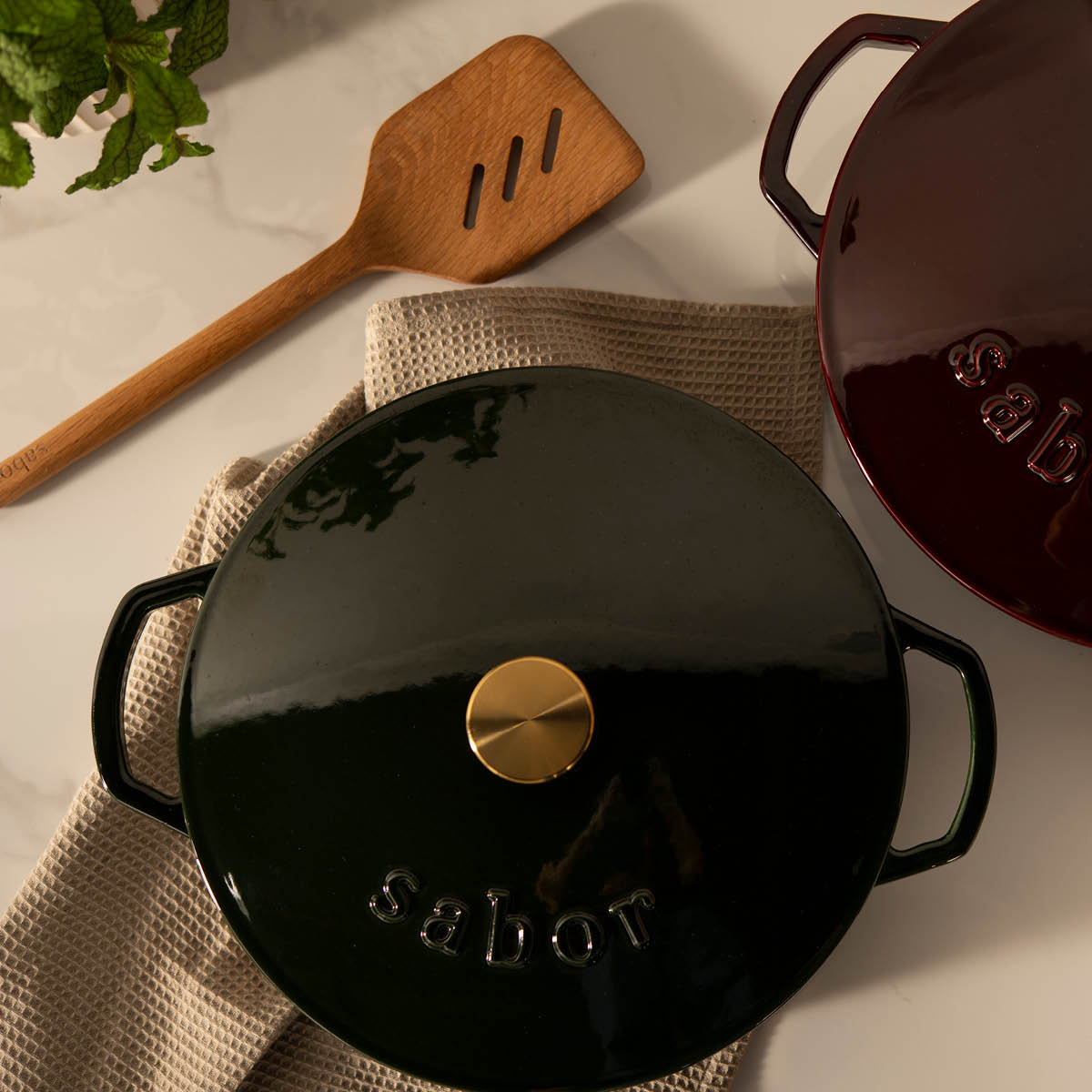 Sabor Classic buffégryta 3,5 L gjutjärn Shiny Green