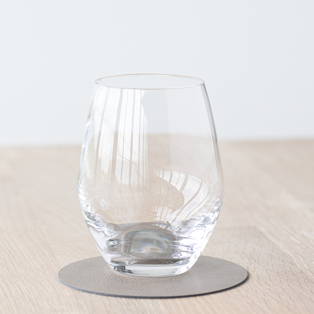 LIND DNA Leather Serene Circle glassunderlag 10 cm mole grey