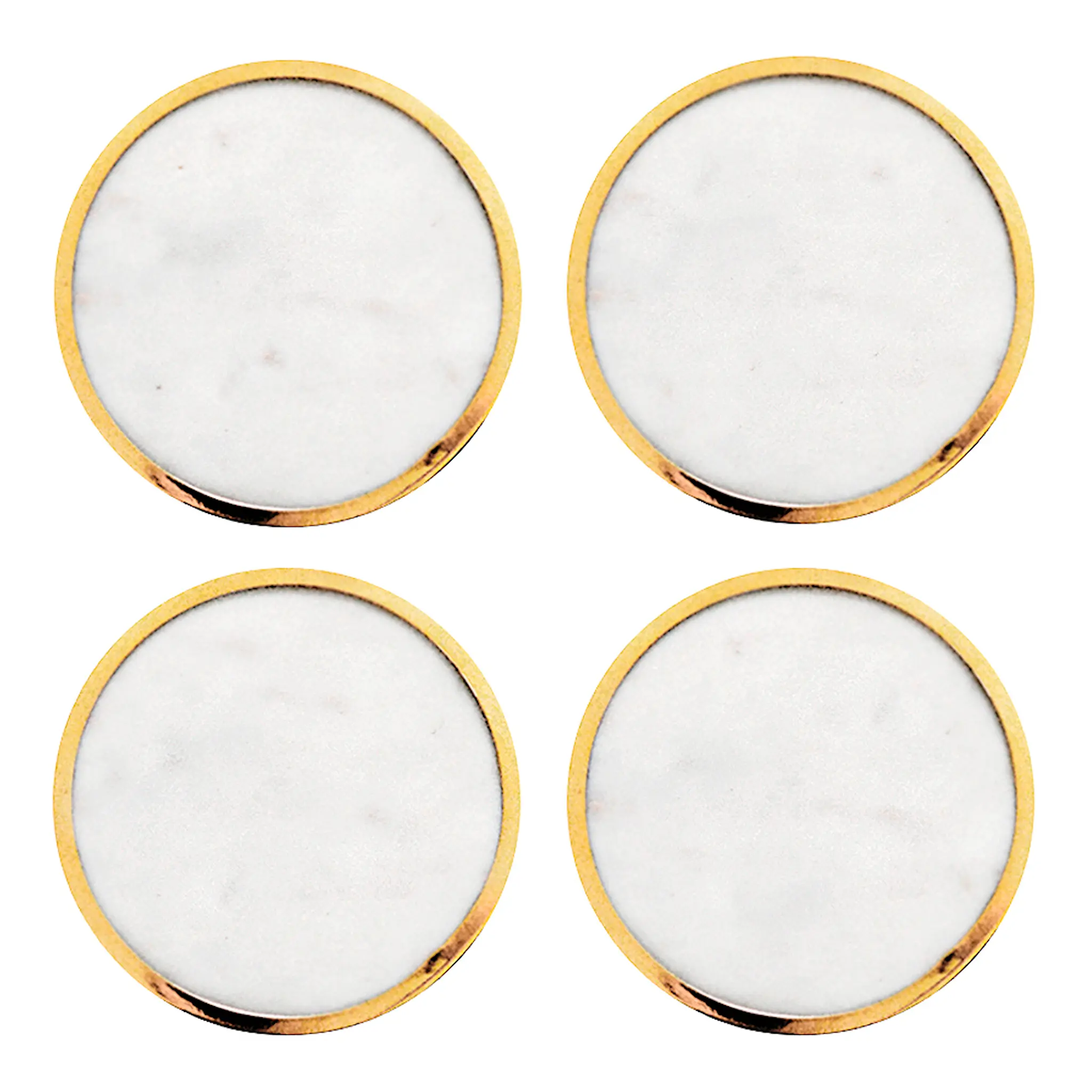 Hilke Glasunderlägg Marmor 4-pack Vit/Mässing