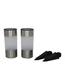 Trädgårdsfackla solcell 6x23 cm 2-pack stål