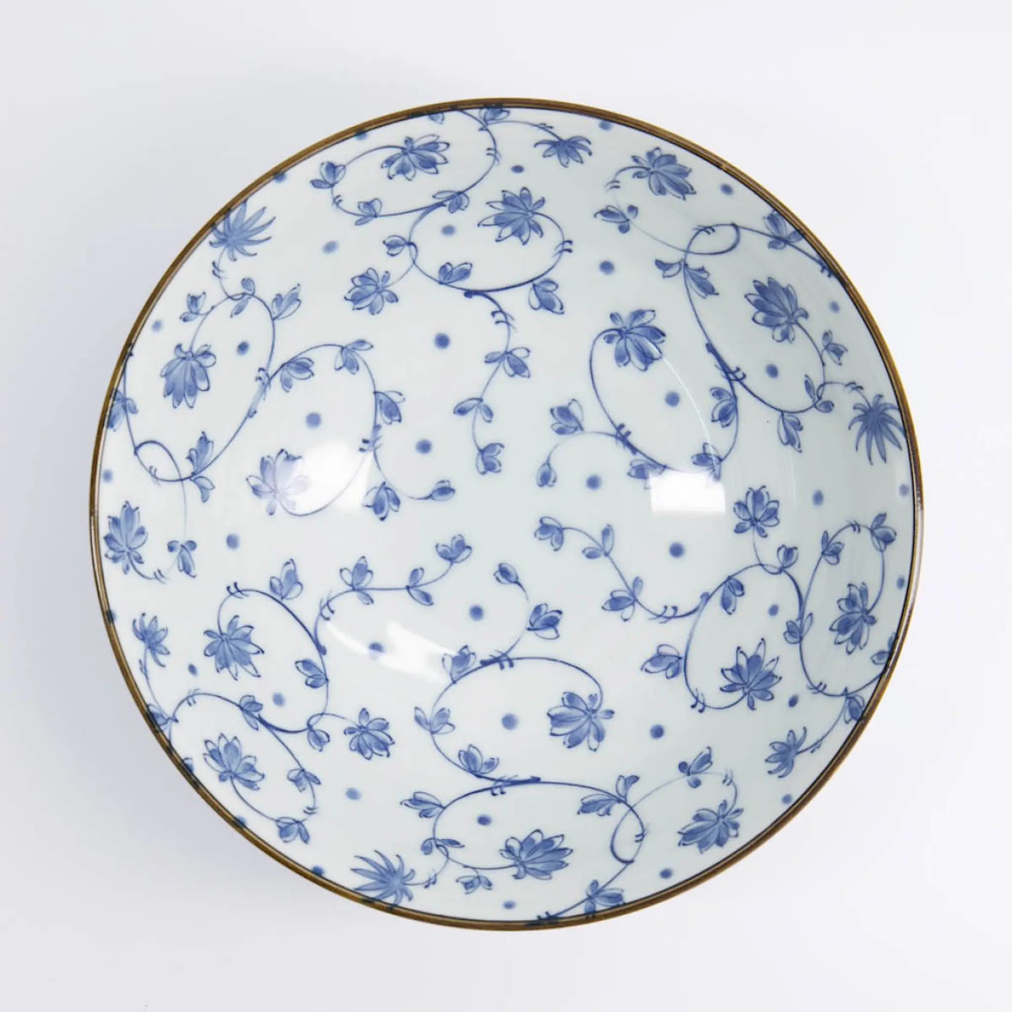 Tokyo Design Studio Natsu Karakusa ramen skål 21x7,8 cm 1 L blå/vit