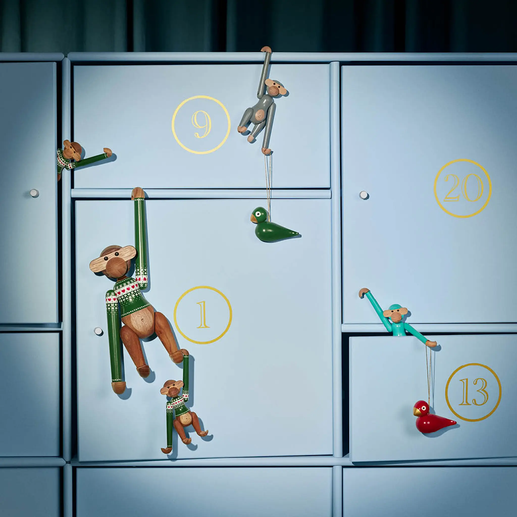 Kay Bojesen Denmark Julfåglar 5 cm 2-pack röd/grön