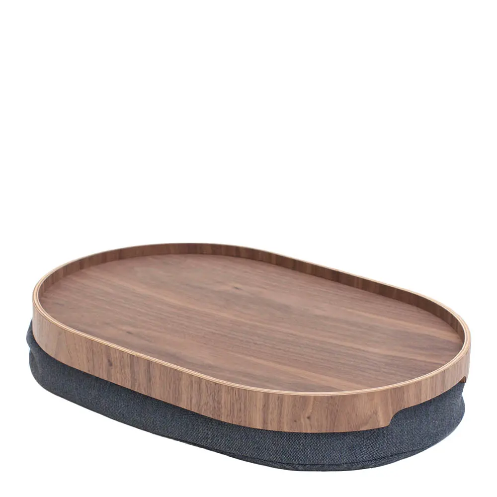 Curveline knebrett anti-slip 39x26 cm valnøtt/grå