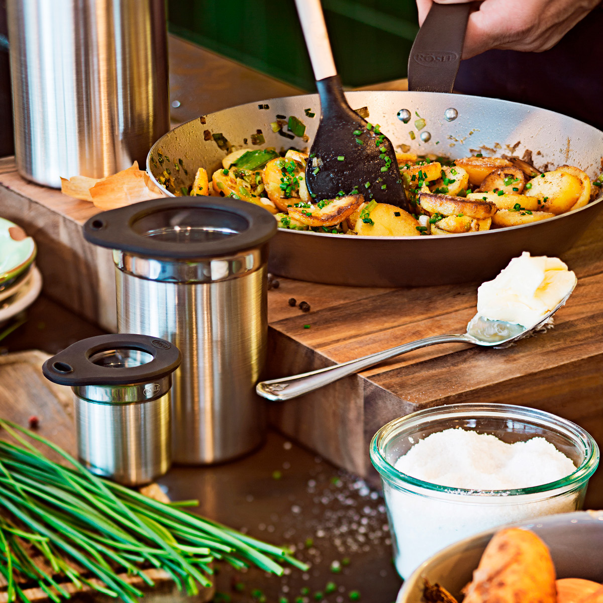 Rösle Förvaringsburk 10 cl 5x6,5 cm stål/klar/svart