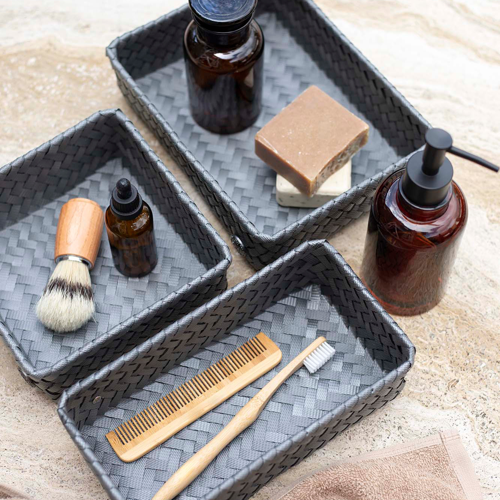 Handed By Fit Square förvaringskorg 18x18x7 cm dark grey