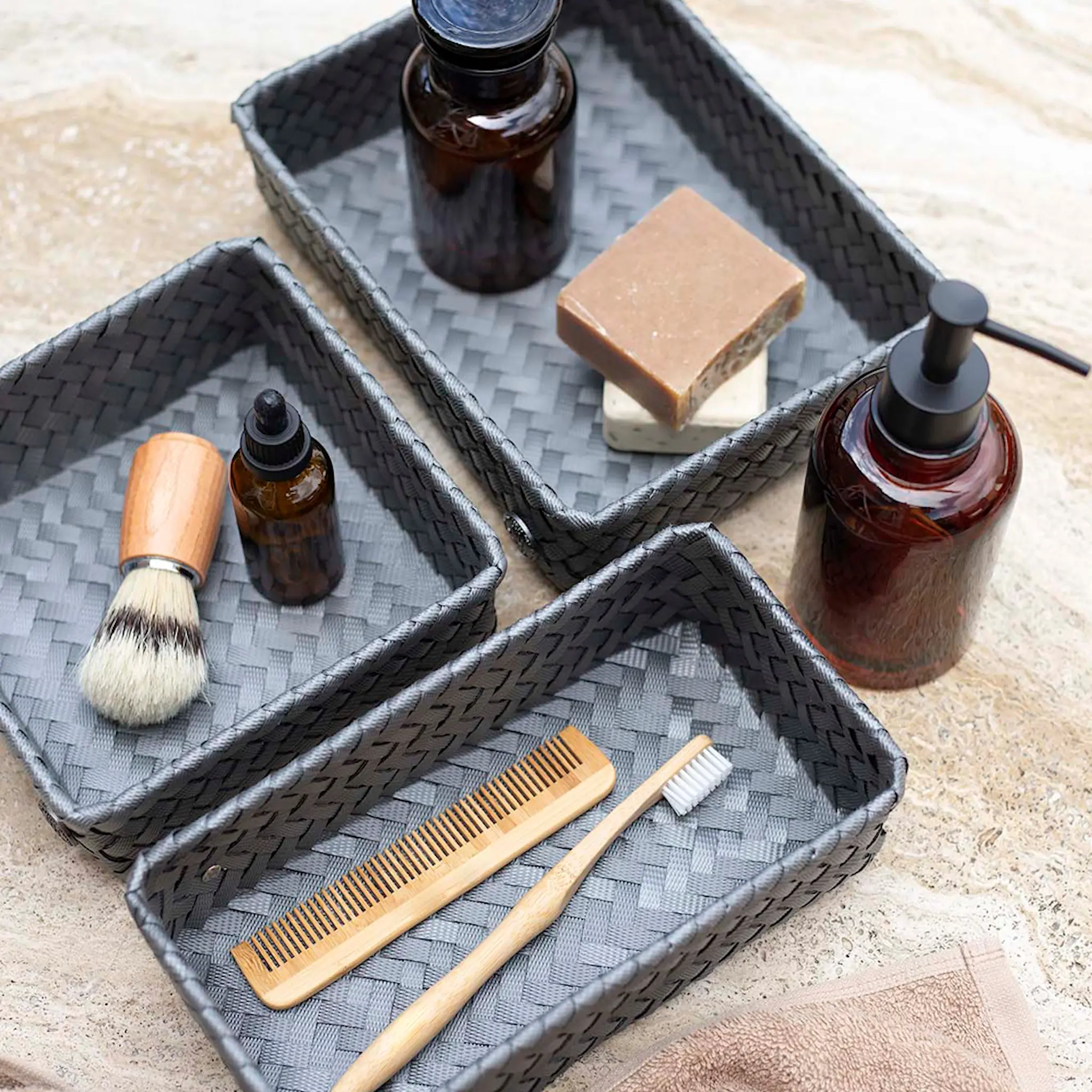 Handed By Fit Square oppbevaringskurv 18x18x7 cm dark grey