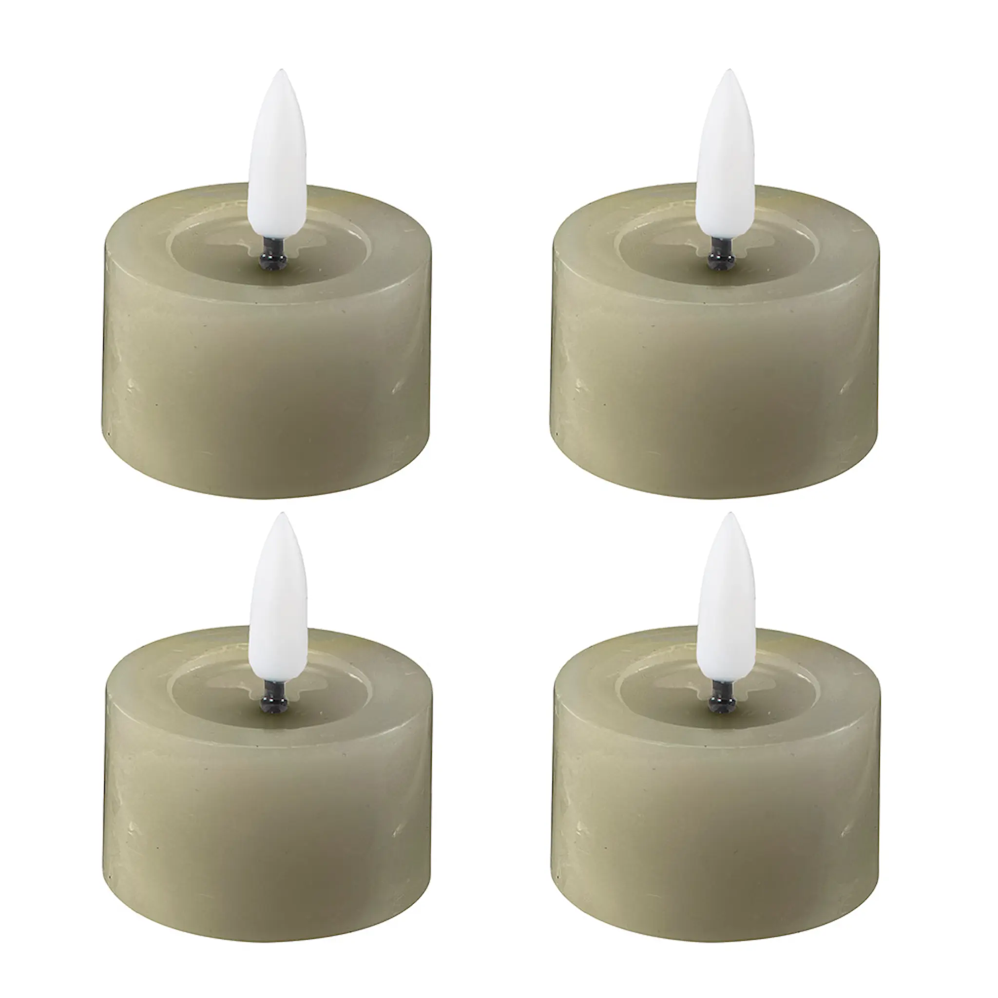 Edelweiss LED värmeljus 4-pack 4,5x2,5 cm green leaf