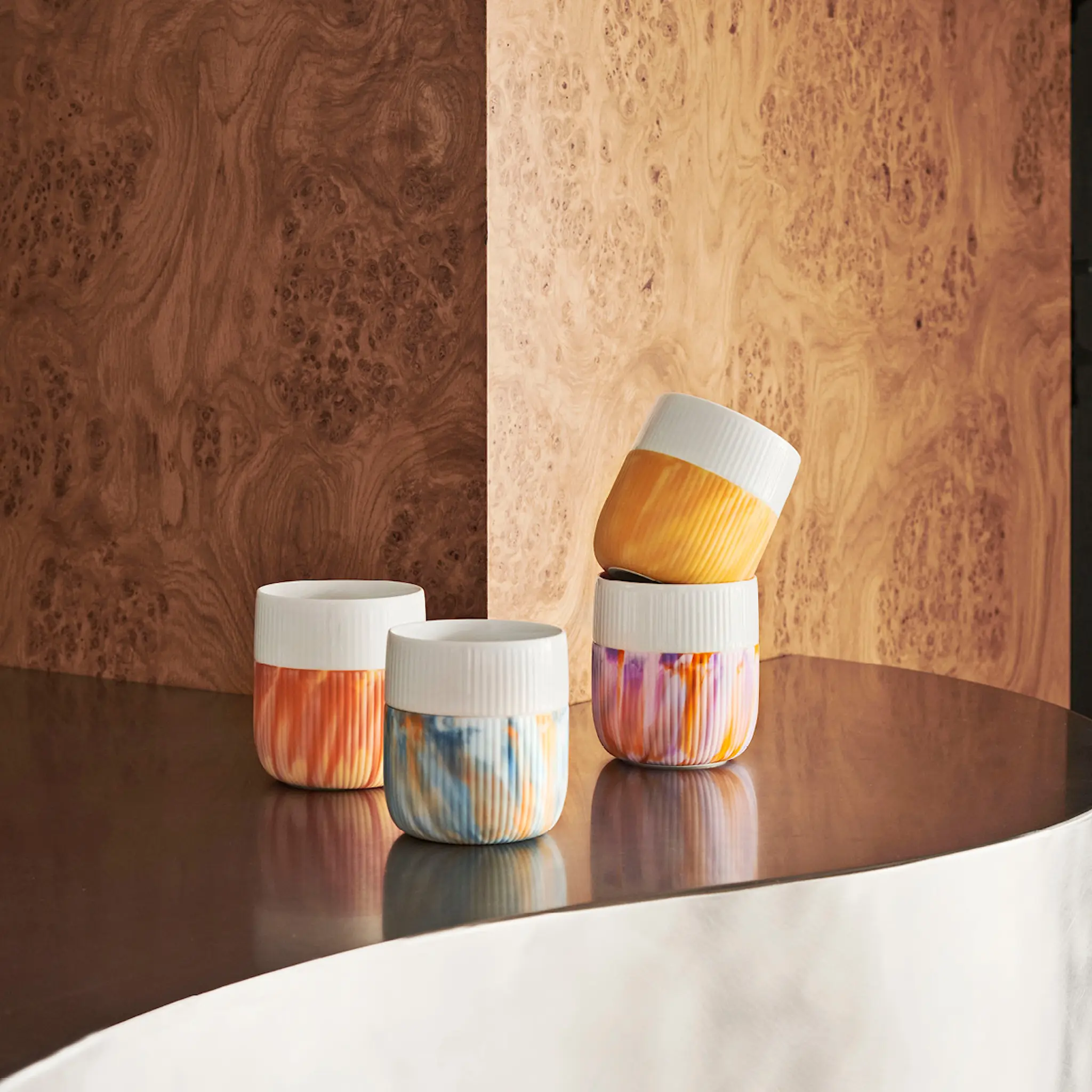 Royal Copenhagen Fluted Contrast Marble Mugg 35 cl warm ockre