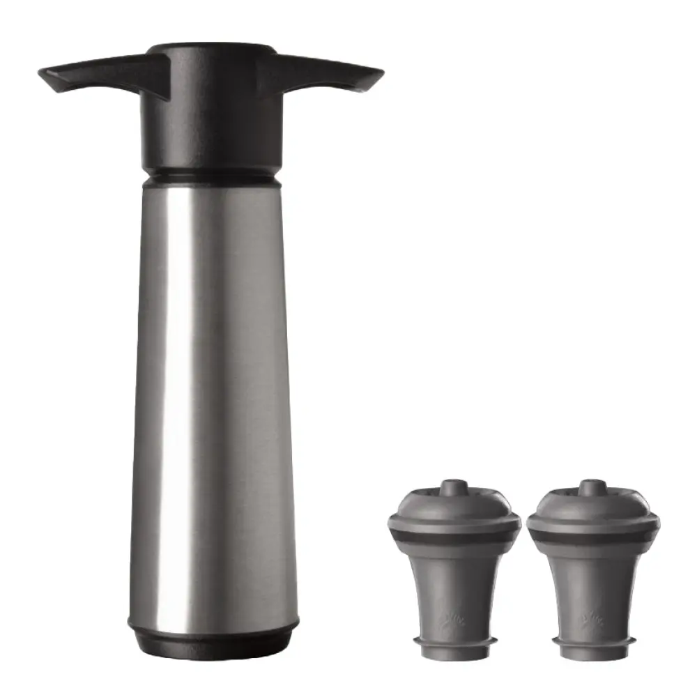 Vacu Vin Viinipumppu & 2 korkkia Musta/Hopea