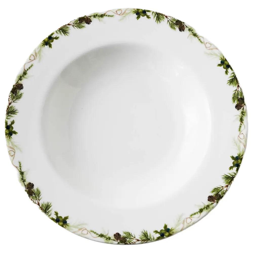 Nostalgi Lautanen syvä 23 cm Valkoinen/Vihreä