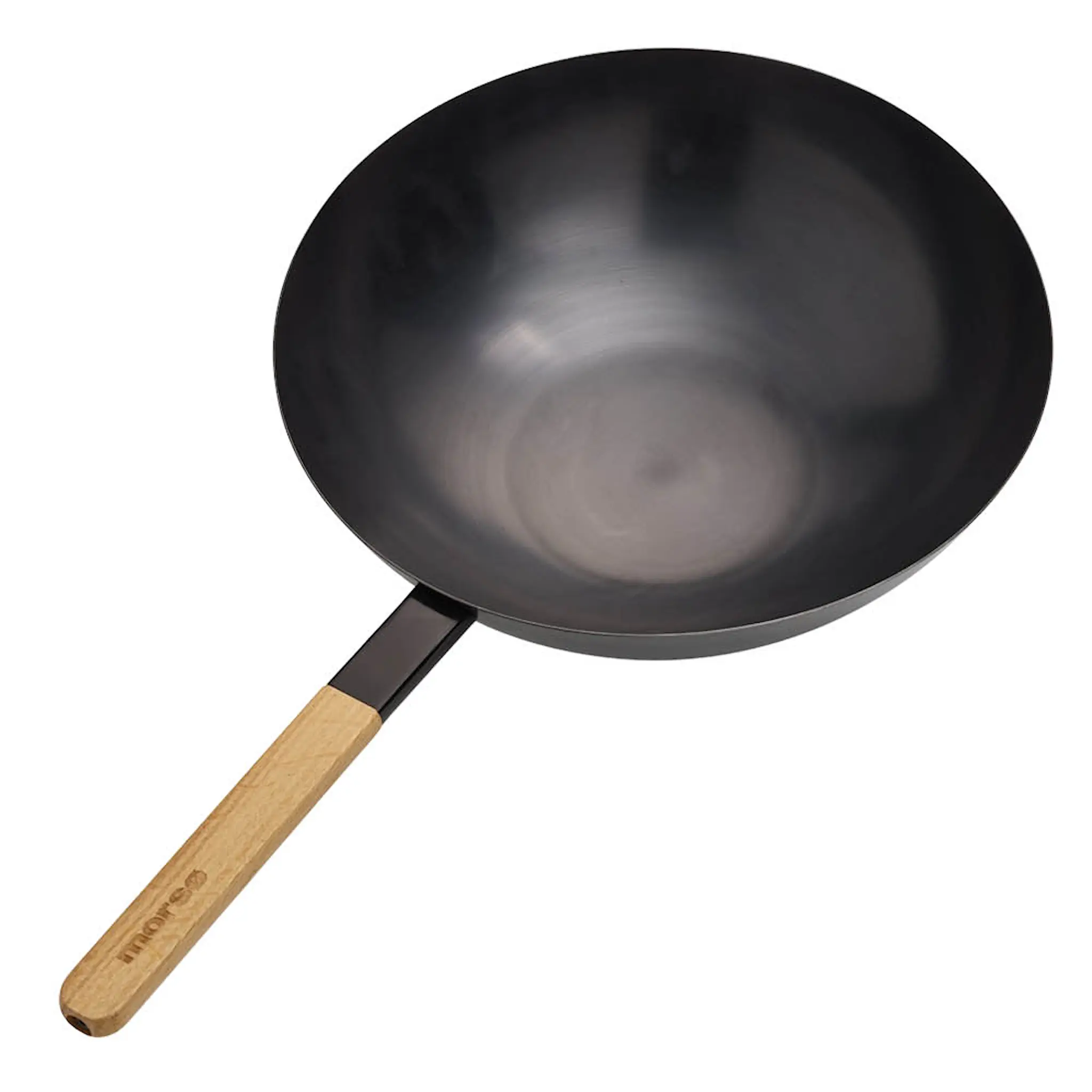 Morsö Vulcano Wokkipannu 36 cm Wok Burner :ille Hiiliteräs/Tammi