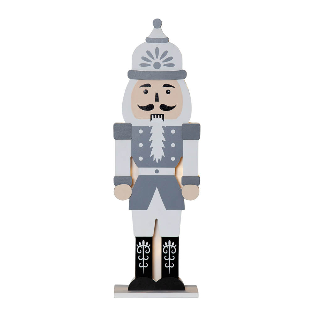 Star Trading Nutcracker juledekorasjon 52 cm grå/hvit