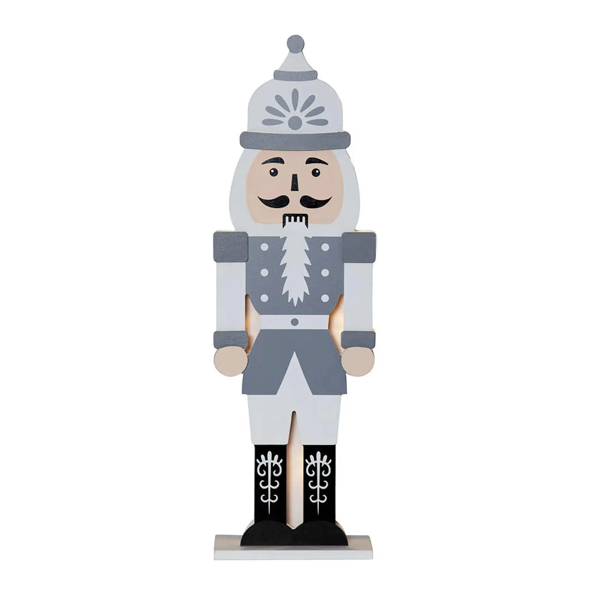 Star Trading Nutcracker juledekorasjon 52 cm grå/hvit