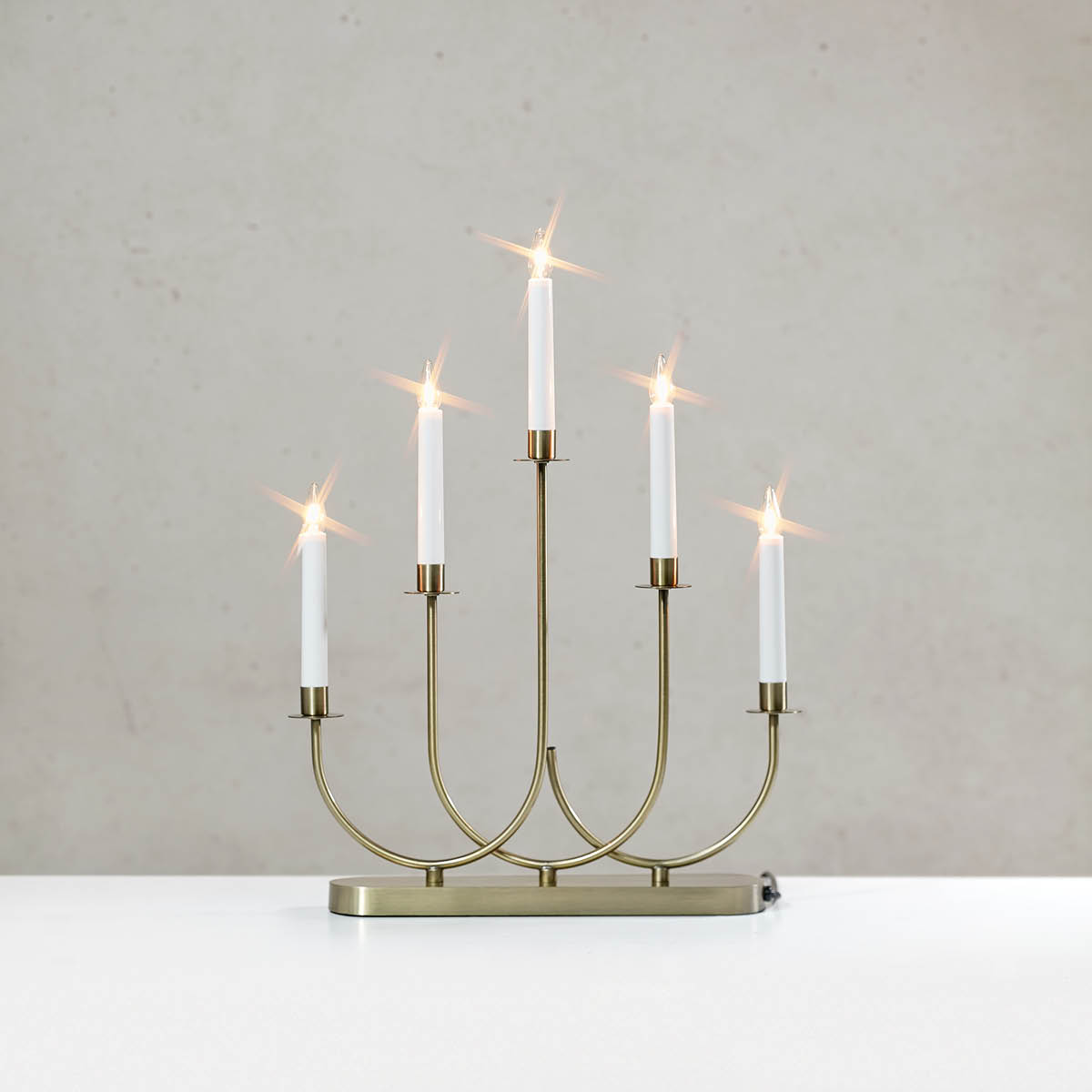 Markslöjd Soro lysestake 5 lys 47,5 cm antikk messing