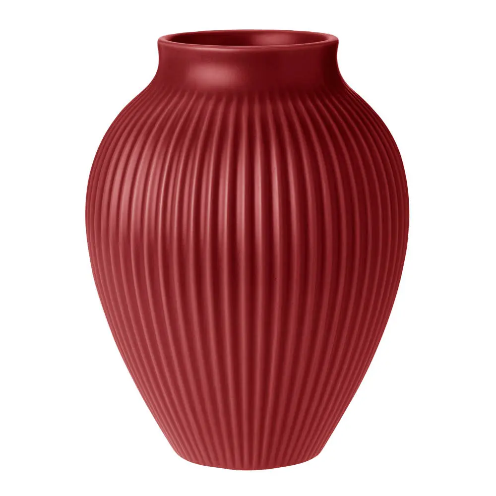 Knabstrup maljakko 20 cm ripple-pehmeä kirsikanpunainen