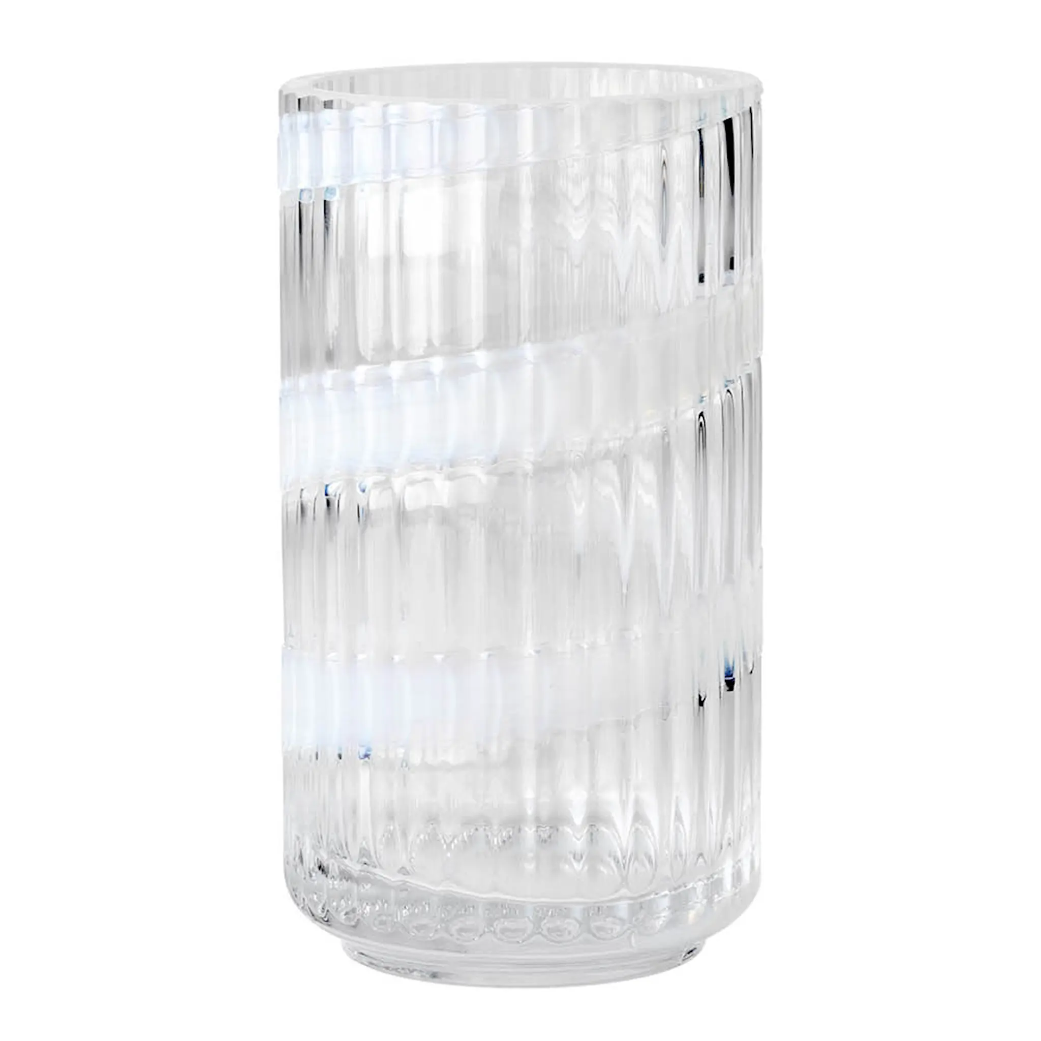 Lyngby Porcelæn Vas munblåst glas 15,5 cm swirl white