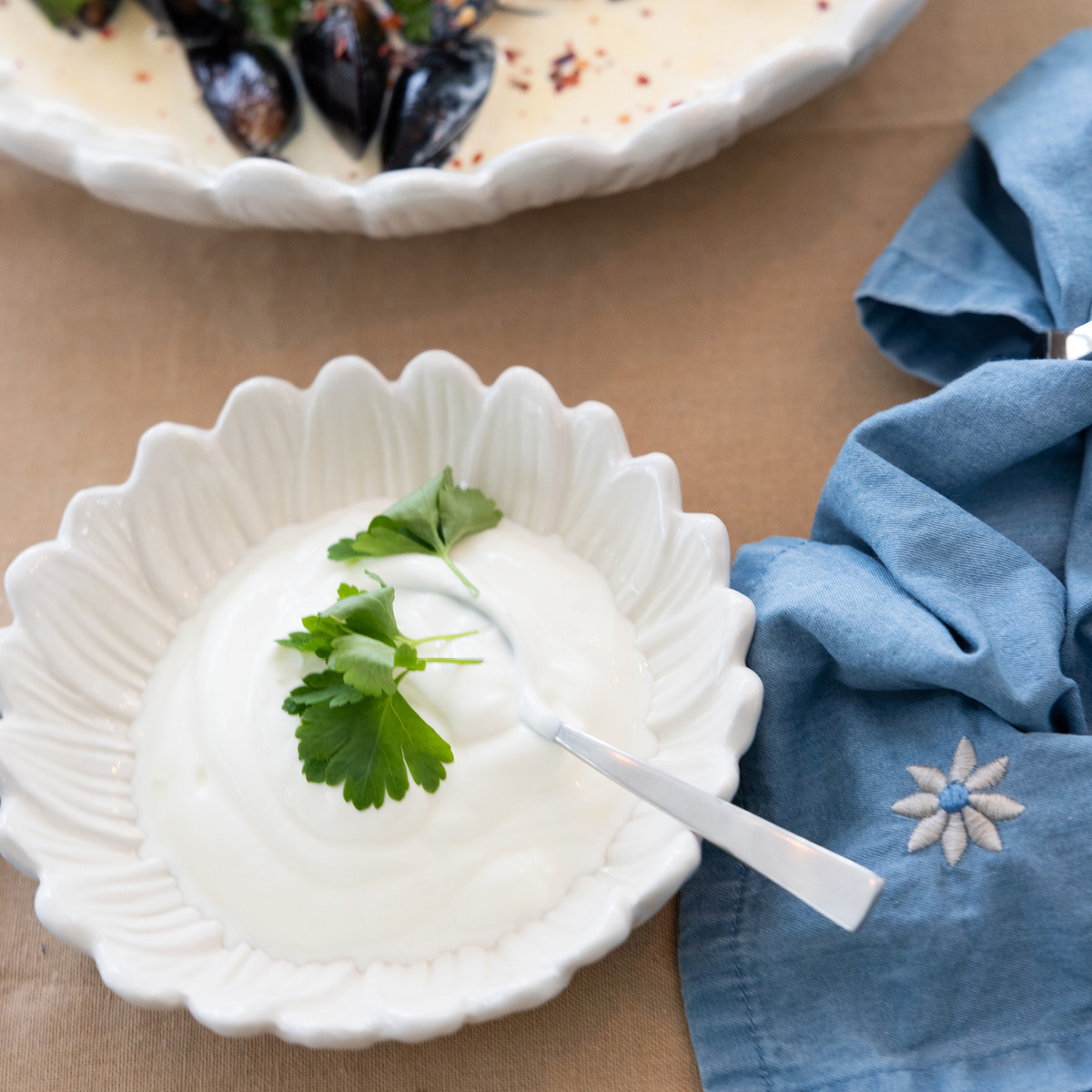 Sagaform Eden denim servett 45x45 cm 2-pack blå