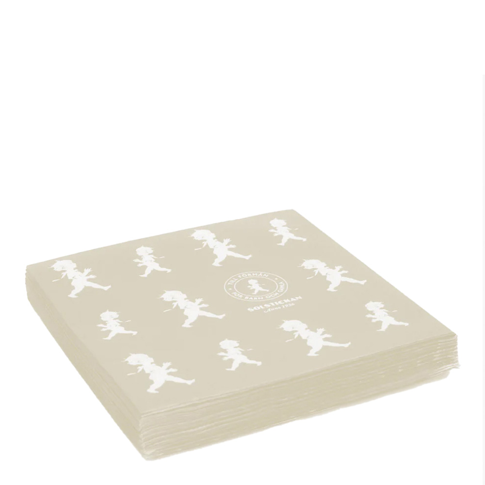 SOLSTICKAN - Servetti Solstickan 33x33 cm 20 kpl Beige/Valkoinen
