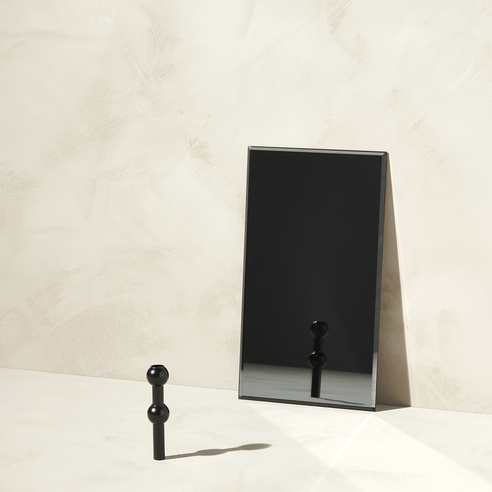 Stoff Nagel Vase 10 cm svart