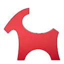 Ljusstake träbock 25x23 cm lackad röd