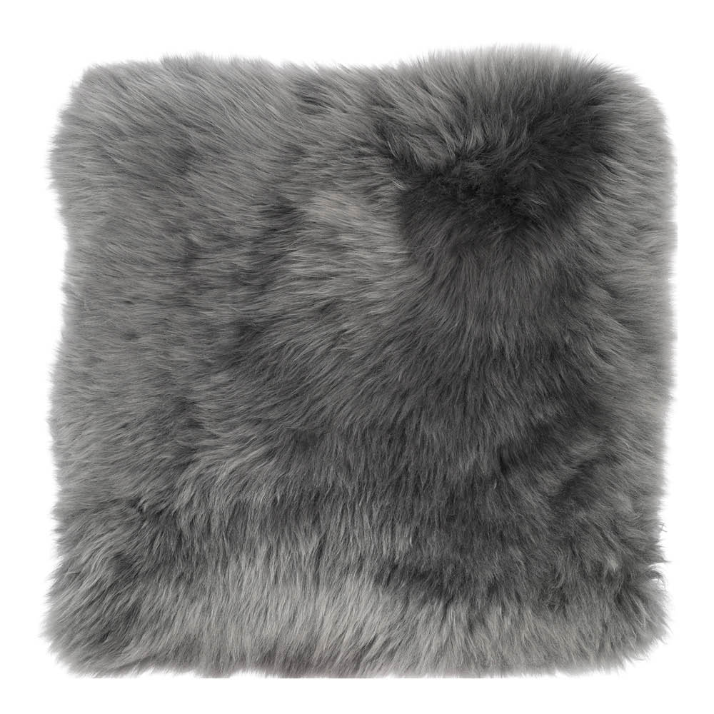 Natures Collection Sittdyna New Zealand fårskinn lång ull 40x40 cm steel