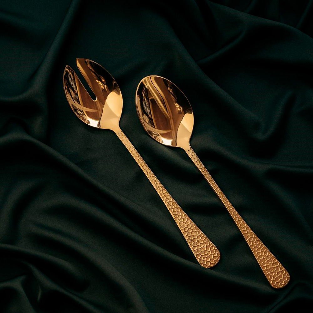 Vargen & Thor Frost salladsbestick 2 delar mässing