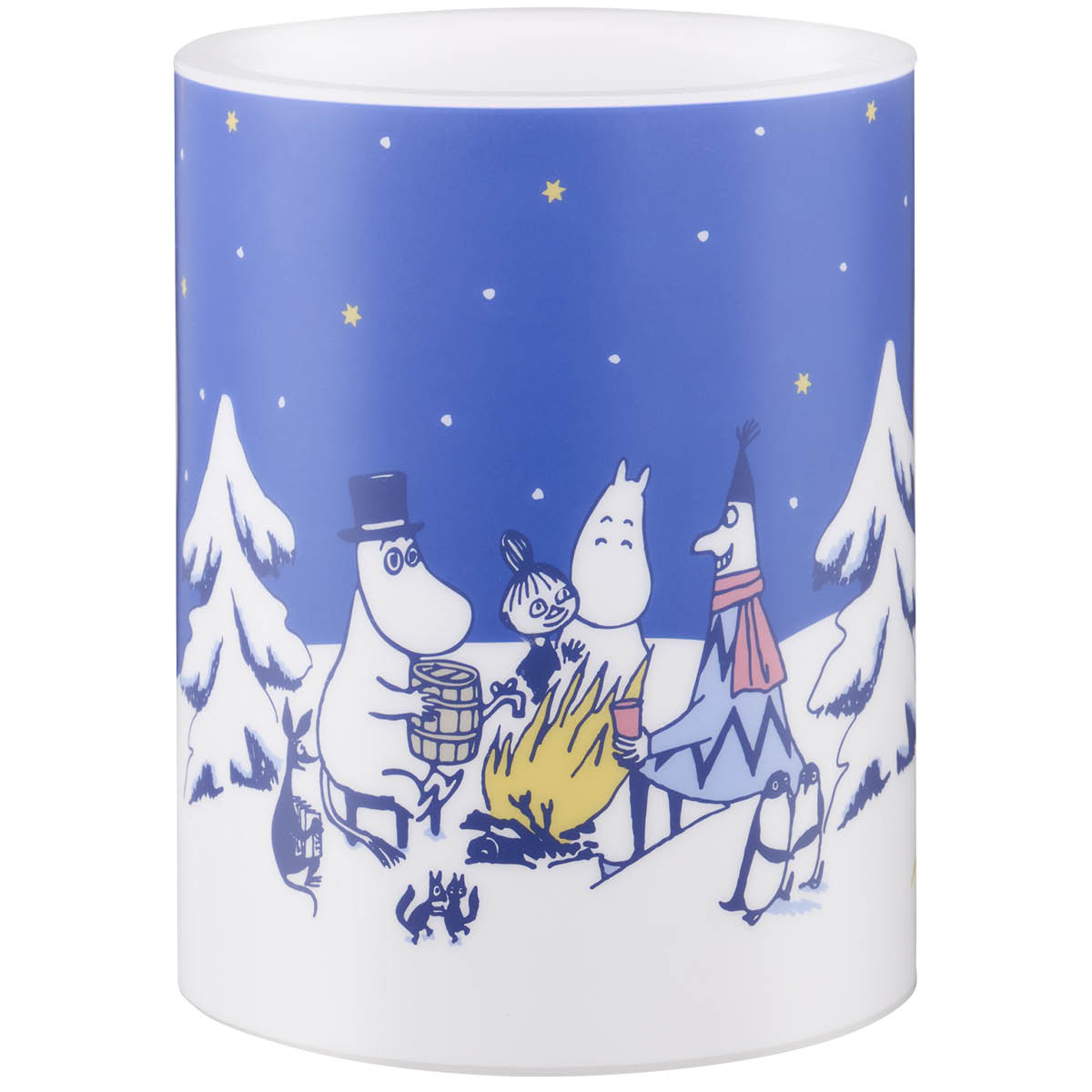 Muurla Mumin LED blockljus 12,5 cm Stjärnklar natt blå