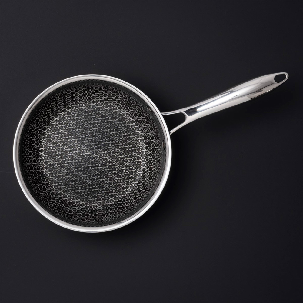 Hexclad Hybrid kasserolle med lokk 2,8L sølv/svart