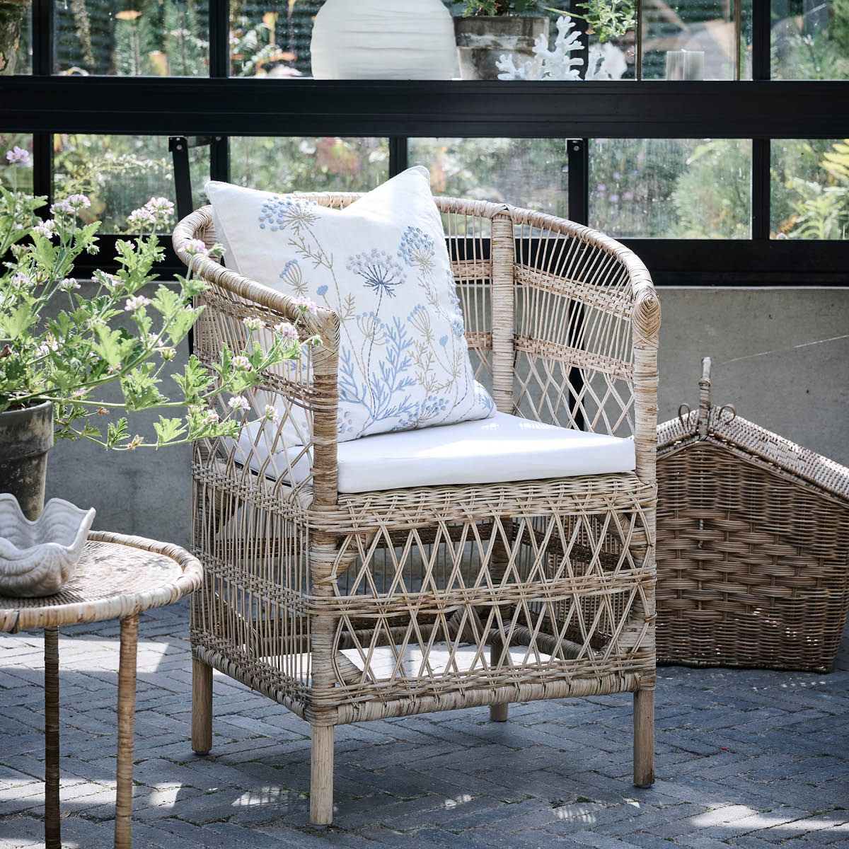 Lene Bjerre Visilia putetrekk 50x50 cm offwhite/blå