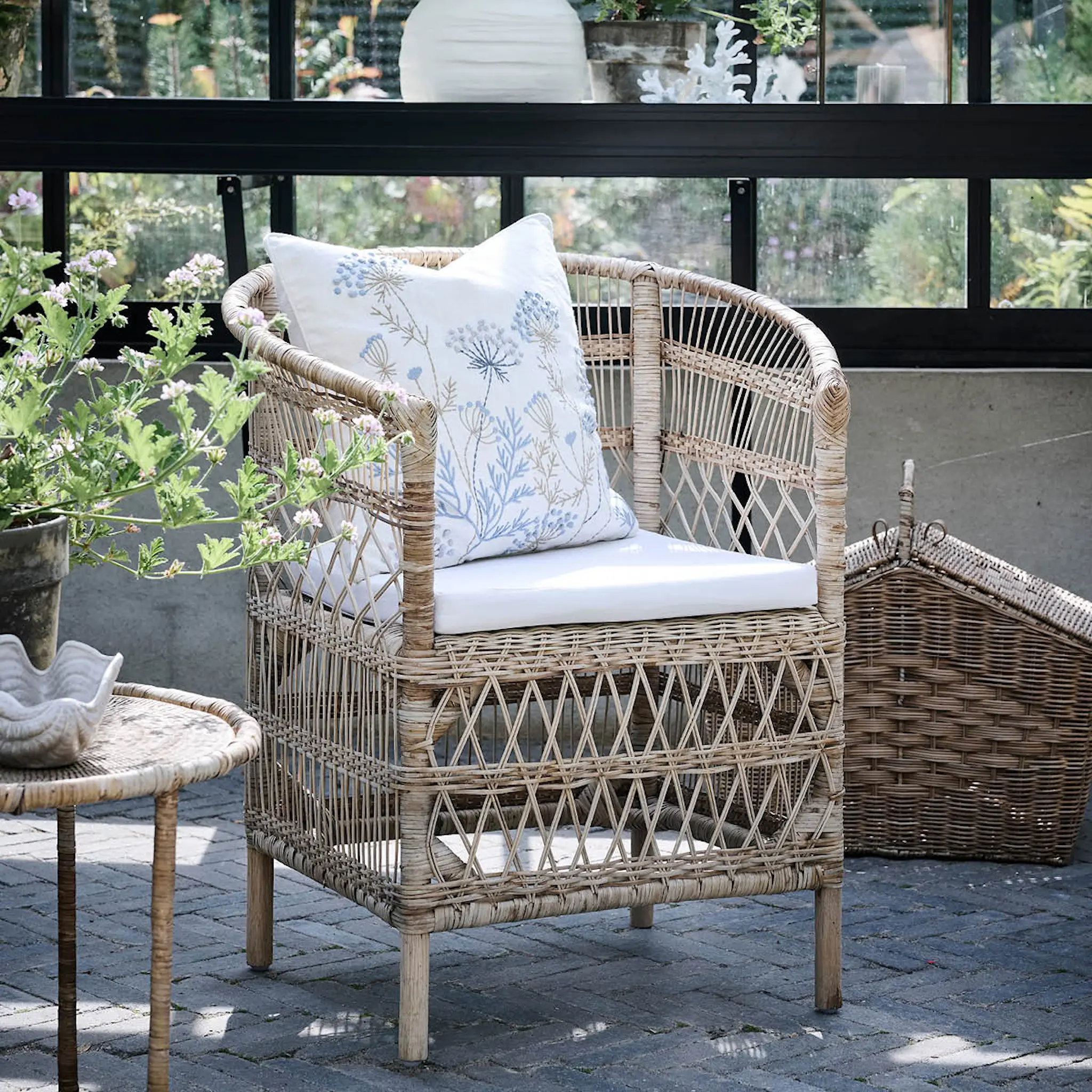 Lene Bjerre Visilia putetrekk 50x50 cm offwhite/blå