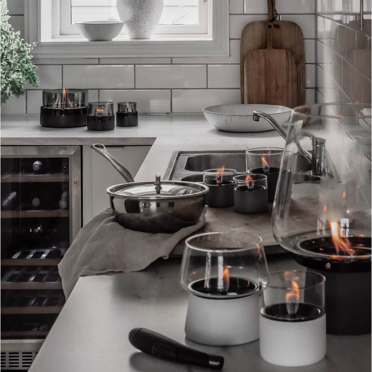 Tenderflame Rosie lykt 0,15L svart/smoke