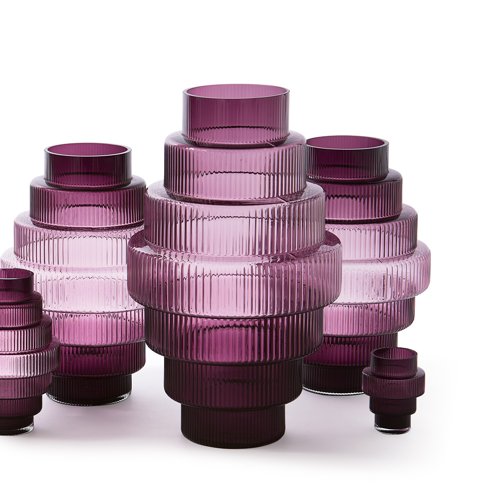 Pols Potten Steps vase 50 cm lilla