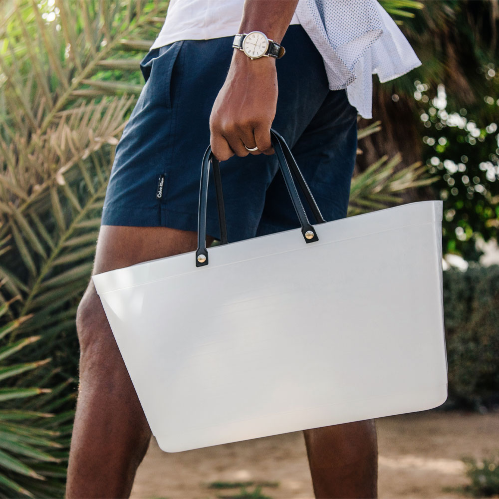 Hinza Muovinen Laukku Iso Luonnonvalkoinen