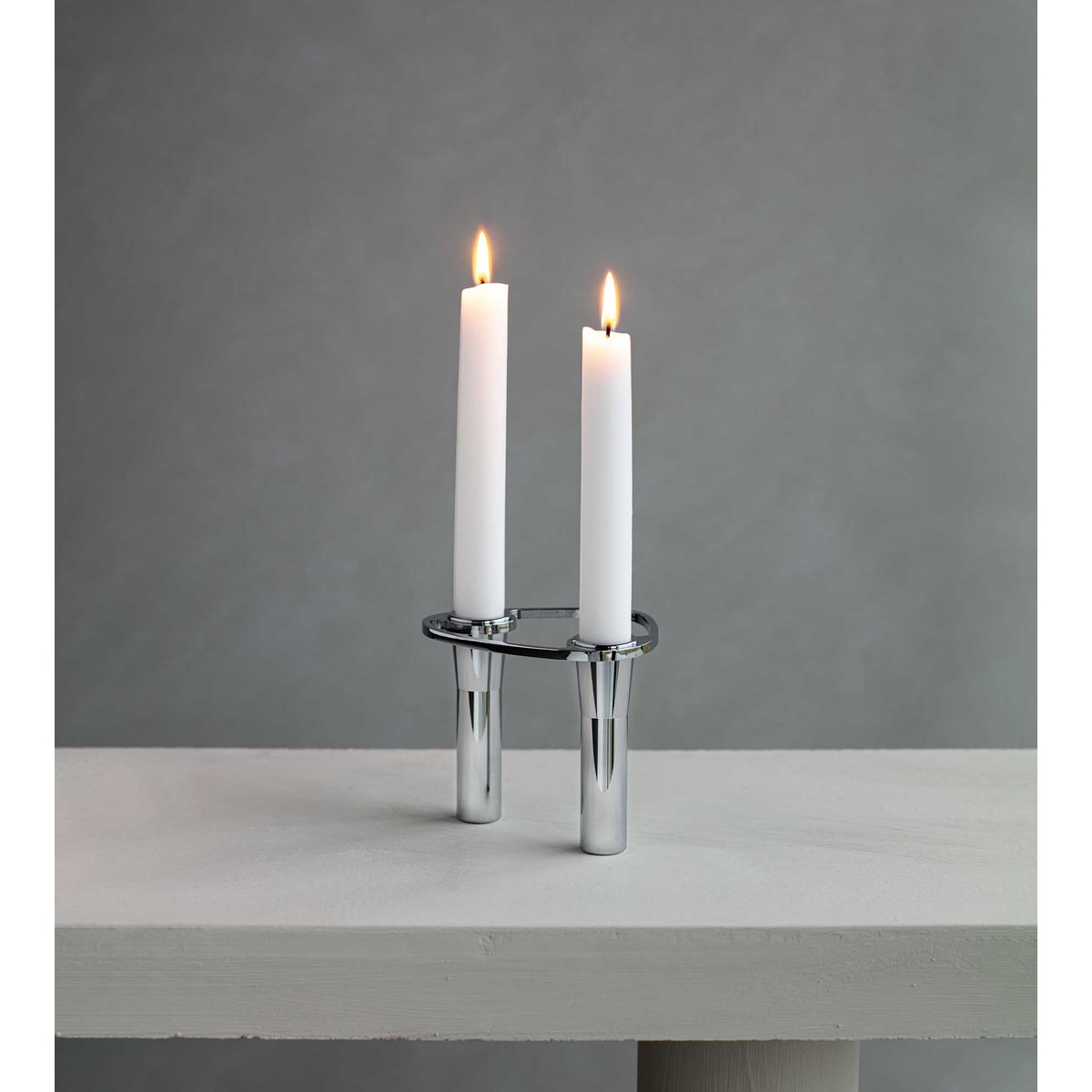 LIND DNA Curve Double Kynttilänjalka 9,9 cm Kromi