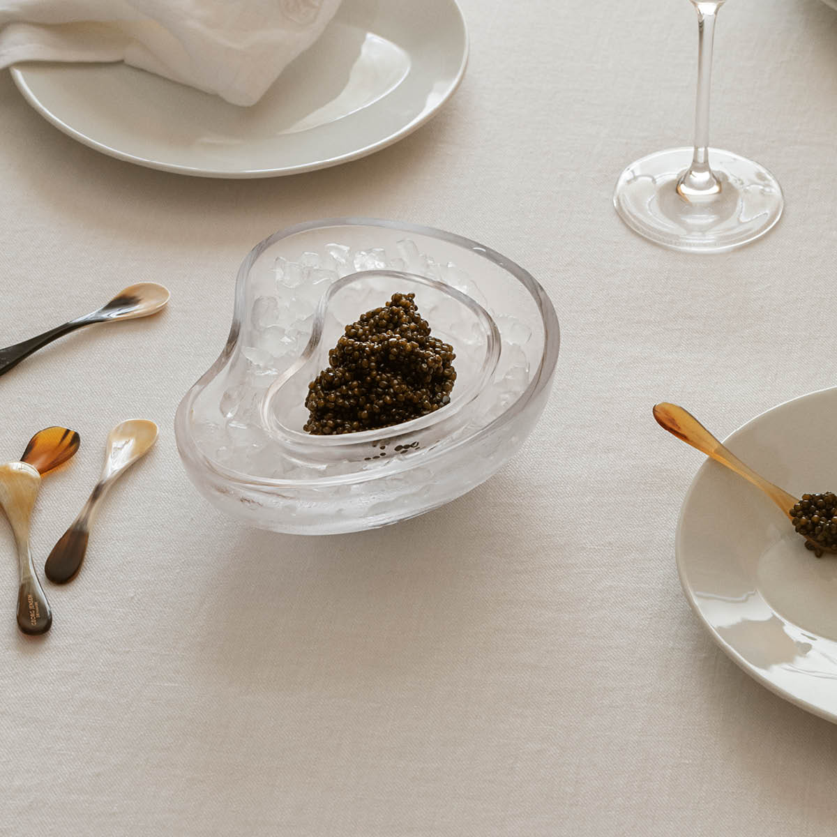 Georg Jensen Indulgence kaviarskje 9,5 cm 2 stk horn