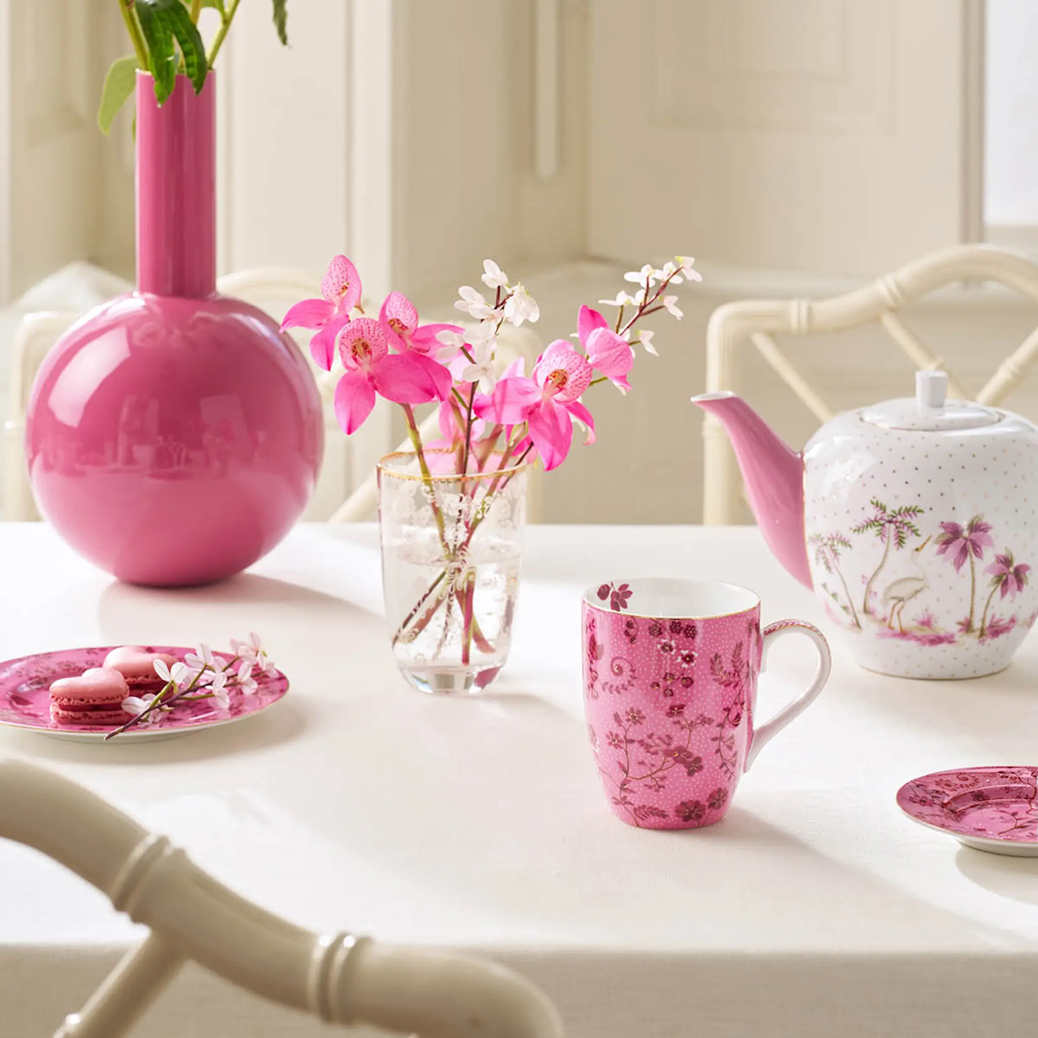 Pip Studio Jolie Flowers Muki 36,5 cl Vaaleanpunainen