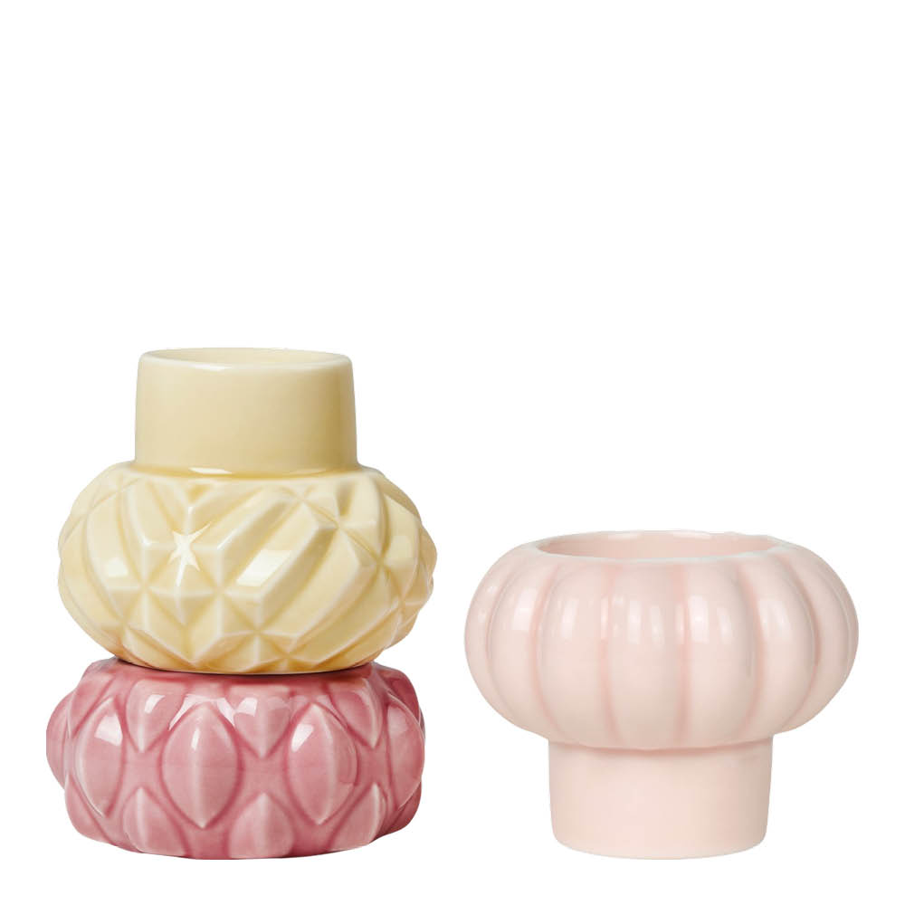 Dottir - Samsurium Kynttilänjalka 12,4 cm 3 kpl Mimosa/Blush/Powder