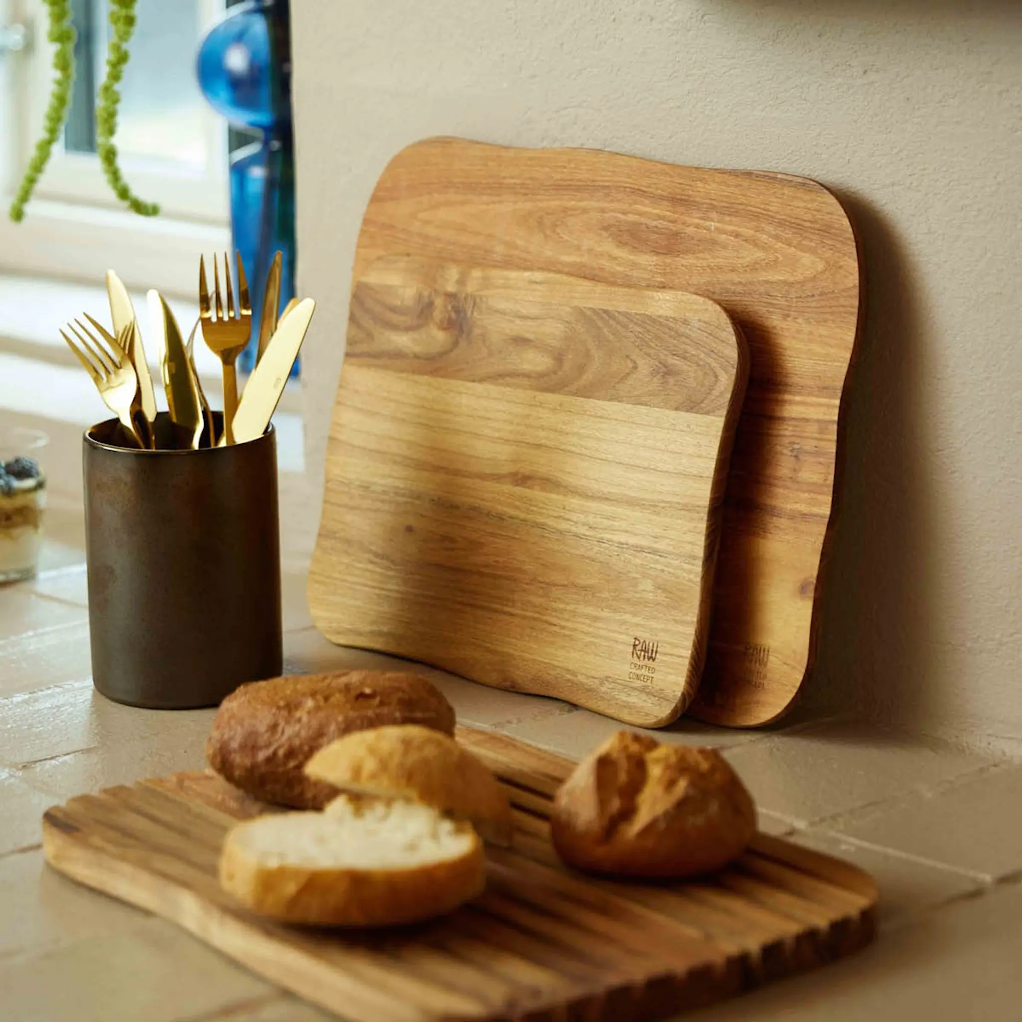 Aida Raw Teak Leikkuulauta 2 osaa