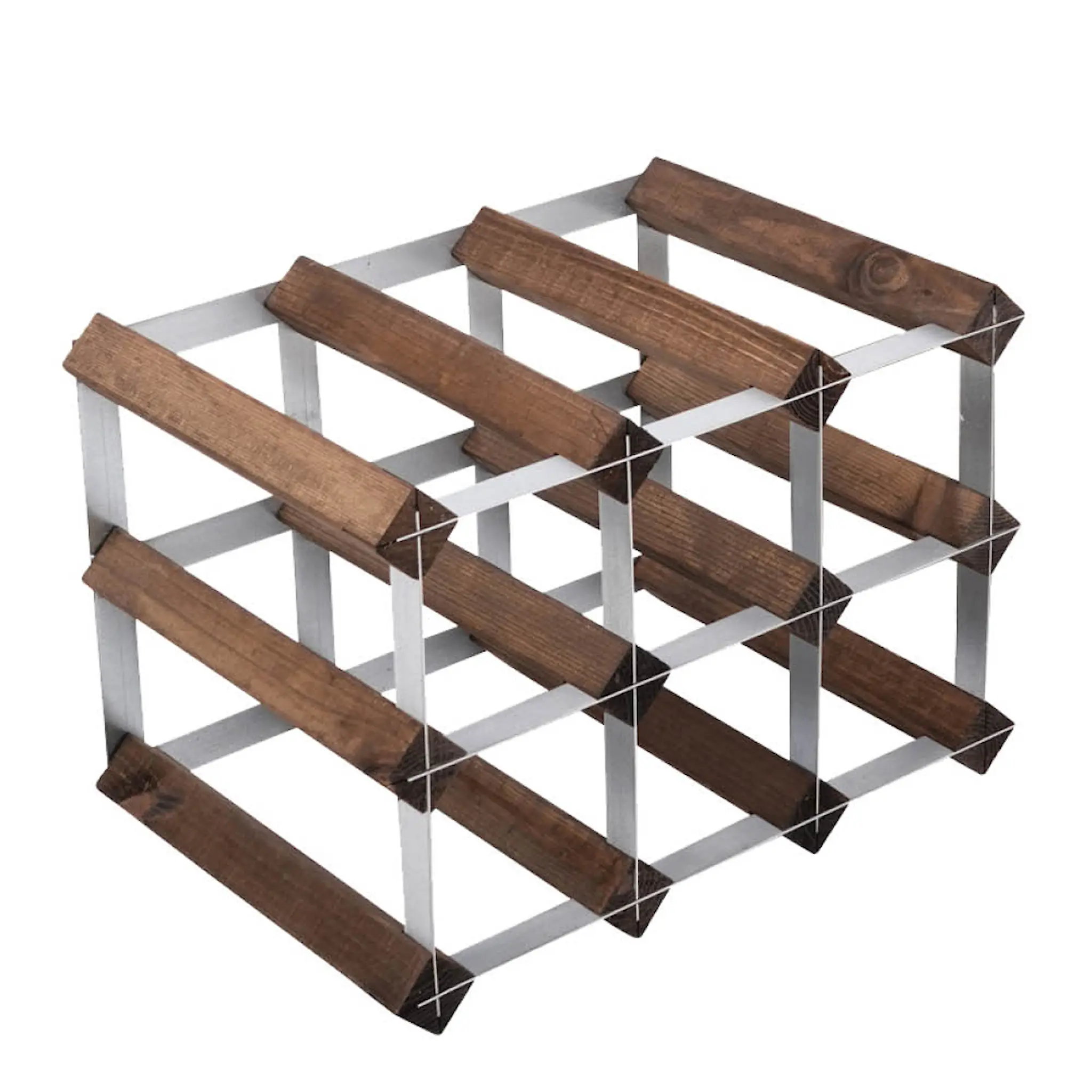 Traditional Wine Rack Vinställ 9 flaskor monterad mörk ek
