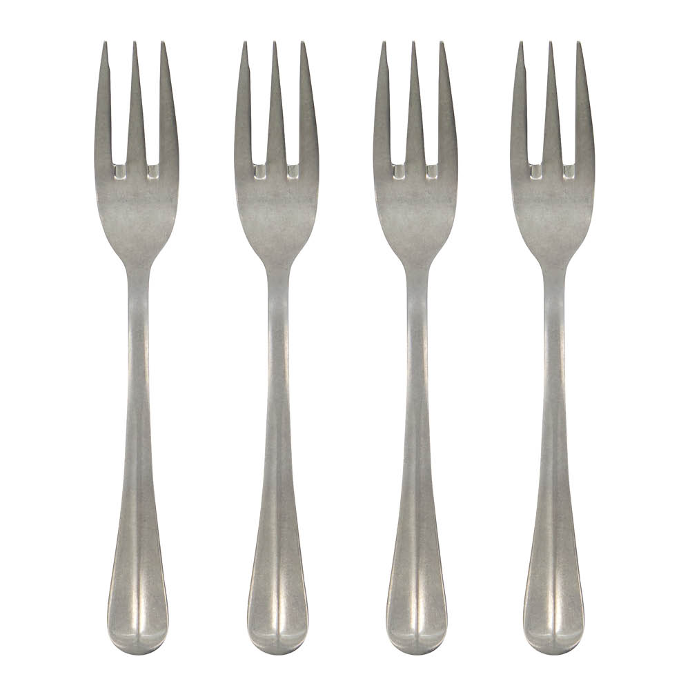 House Doctor Mora tårtgaffel 4-pack antiksilver